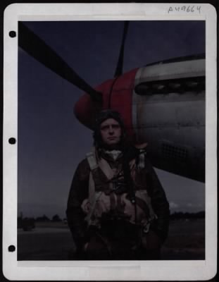 Fighter > Lt. Leon Daily, Hornell, N.Y., Pilot Of A P-51 Of The 8Th Air Force In England.