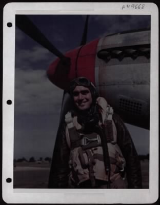 Thumbnail for Fighter > Lt. Robert J. Mabie, Marshalltown, Iowa, Beside A P-51 Of The 8Th Air Force In England.