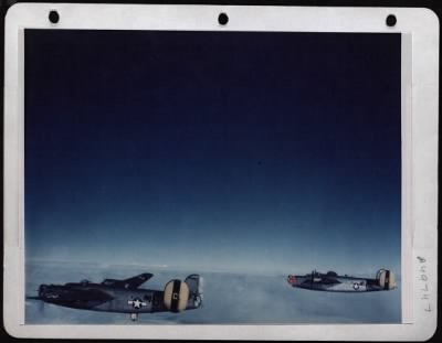 Thumbnail for Consolidated > A B-24 Aircraft, Of The 93Rd Bomber Group, Is Approaching A Target During A Bombing Mission.  Blyfield, Germany.