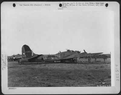 Consolidated > This Boeing B-17 "Flying Fortress" Was Damaged Beyond Repair When 500 Pound General Purpose Bombs Exploded While Being Loaded Into A Plane.  28 May 1943, England.