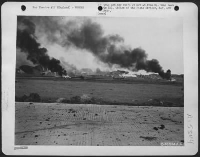 Thumbnail for Consolidated > View Of Airbase In England Showing Destruction Caused By The Explosion Of 500 Pound General Purpose Bombs While Being Loaded Into A Boeing B-17 "Flying Fortress".  28 May 1943, England.