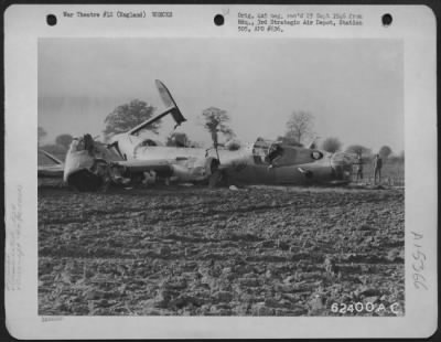 Thumbnail for Consolidated > Consolidated B-24J (A/C No. 42-51250) Of The 701St Bomb Squadron, 445Th Bomb Group Shown After Crash Landing Near Tibenham, Norfolk, England.  The B-24J, Piloted By Lt. Keith L. Frost, Was Hit Over Coblenz, Germany On The Return Trip From The Mission Of T