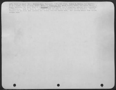 Thumbnail for Consolidated > Left, Front To Rear:  Capt. Charles King, Tucumcari, Nm, And S/Sgt. Gordon B. Tolman, Los Angeles, Calif., Right, Front To Rear, S/Sgt. Thomas M. Connolly, Jr., South Boston, Mass., And S/Sgt. Martin J. Nosal, Groveton, Pa.  Capt. King Is A Lockheed P-38