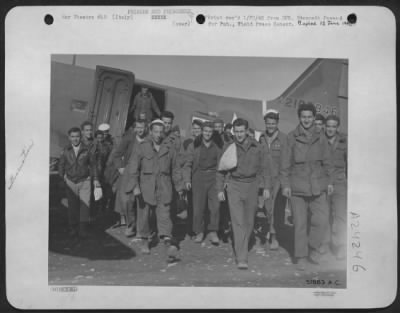 Thumbnail for Consolidated > These First Combat Camera Unit Photos Were Taken Of Another Evacuation Mission After The Combat Airmen Landed In Italy.  Here The First Batch Unload From A Plane.  All Of Them Were Helped Out Of Yugoslavia By Marshal Tito'S Forces.