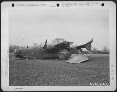 Thumbnail for Consolidated > Crash Landing Of Consolidated B-24J Near Metfield, Norfolk, England, 3 November 1944.  (A/C No. 42-100353).