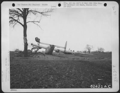 Thumbnail for Consolidated > Rear View Of Consolidated B-24J Shown Damage To Plane After Crash Landing Near Metfield, Norfolk, England.  3 November 1944.  (A/C No. 42-100353).