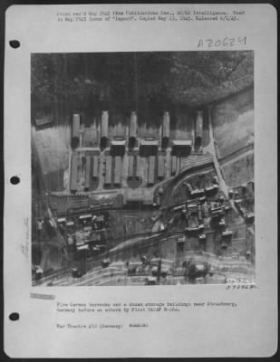 Consolidated > Five German Barracks And A Dozen Storage Buildings Near Strasbourg, Germany Before An Attack By First Tacaf B-26S.