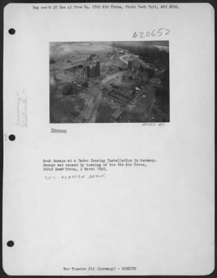 Thumbnail for Consolidated > Bomb Damage At Radar Jamming Installation In Germany.  Damage Was Caused By Bombing Of 9Th Af, 362Nd Bomb Group, 2 March 1945.