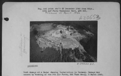 Thumbnail for Consolidated > Bomb Damage At Radar Jamming Installation In Germany.  Damage Was Caused By Bombing Of 9Th Af, 362Nd Bomb Group, 2 March 1945.