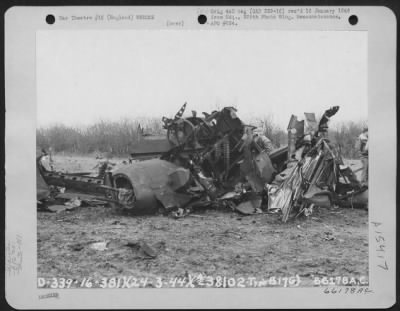 Thumbnail for Consolidated > This Wreckage At Aaf Station 167, England, Was Once A Boeing B-17 "Flying Fortress" (A/C No. 38102) Of The 381St Bomb Group.  24 March 1944.