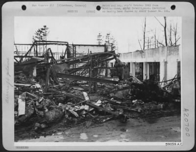 Consolidated > The Henchel Aero-Engine Factory, Located In A Woods In Albenbaun, Near Kassel, Became The Heap Of Twisted Girders And Machinery Seen Here After Two Bombings By Us 8Th Af.