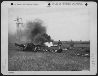 Thumbnail for Consolidated > This North American P-51 (A/C 4589) Of The 353Rd Fighter Group Exploded When It Crashed At Its 8Th Air Force Base In England On 3 January 1945.  Here, It Burns Furiously.