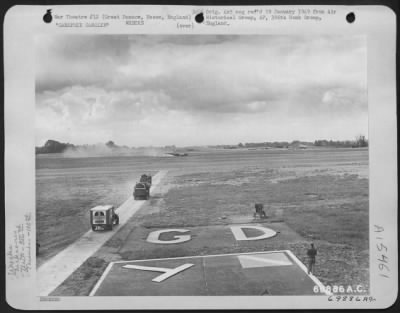 Thumbnail for Consolidated > The Martin B-26 'Carefree Carolyn' Of The 386Th Bomb Group Makes A Belly Landing At Its Base In Great Dunmow, Essex, England After It Had Completed Its 100Th Mission On 15 June 1944.