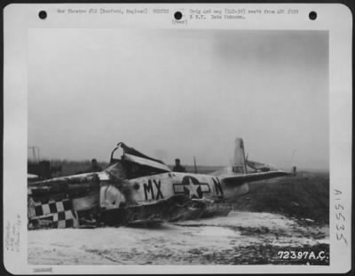 Consolidated > North American P-51 (A/C No. 411675) Of The 78Th Fighter Group Crash-Landed At 8Th Air Force Station F-357 In Duxford, England.  11 February 1945.