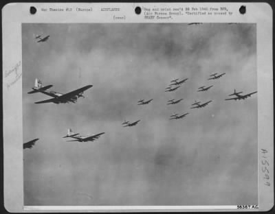 Consolidated > The U.S. 8th AF joined the other Allied Air forces in a simultaneous attack of vast proportions on Feb. 22, 1945. Targets were communications lines at key points throughout Germany. Heavy bombers flew lower than usual to increase accuracy and confuse