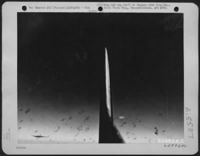 Thumbnail for Consolidated > Boeing B-17 Flying Fortresses Of The 381St Bomb Group Encounter Heavy Flak Opposition As They Wing Their Way Toward The Target, Somewhere In Europe.