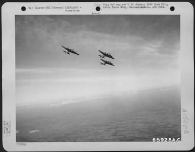 Consolidated > Three Boeing B-17 Flying Fortresses Of The 381St Bomb Group En Route To Bomb Enemy Installations In Europe.