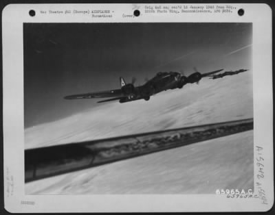 Thumbnail for Consolidated > Boeing B-17 Flying Fortresses, Part Of A 381St Bomb Group Formation, En Route To Bomb Enemy Installations Somewhere In Europe.