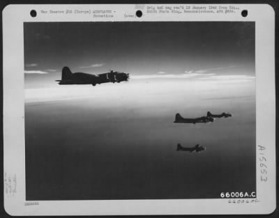 Thumbnail for Consolidated > Boeing B-17 Flying Fortresses, Of The 381St Bomb Group, En Route To Bomb Enemy Installations Somewhere In Europe.