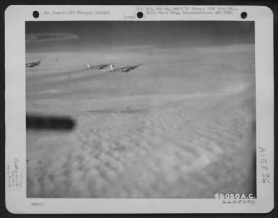 Thumbnail for Consolidated > Boeing B-17 Flying Fortresses Of The 381St Bomb Group, Dropping Bombs Over Enemy Installations Somewhere In Europe.