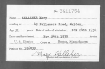 Thumbnail for 1930 > KELLEHER Mary