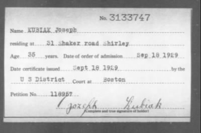 1929 > KUBIAK Joseph