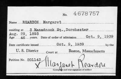 Thumbnail for 1939 > REARDON Margaret