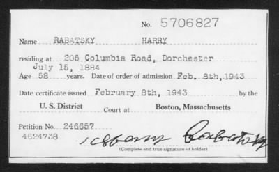 Thumbnail for 1943 > RABATSKY HARRY