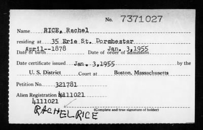 Thumbnail for 1955 > RICE, Rachel