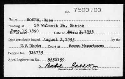 Thumbnail for 1955 > ROSEN, Rose