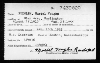 1955 > RUDOLPH, Muriel Vaughn