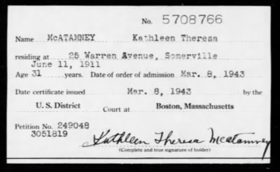 Thumbnail for 1943 > McATAMNEY Kathleen Theresa