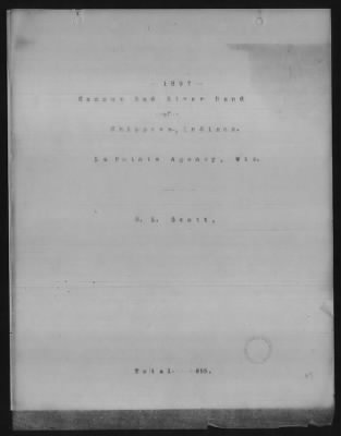 Thumbnail for Bad River, Fond du Lac, Grand Portage, Lac Courte Oreilles, Lac du Flambeau, Red Cliff, Vermillion Lake Chippewa > 1895 - 1897