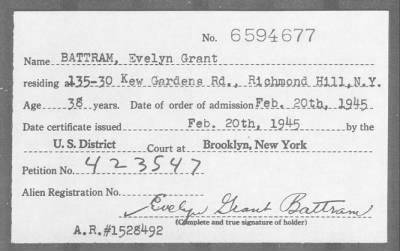 1945 > BATTRAM, Evelyn Grant