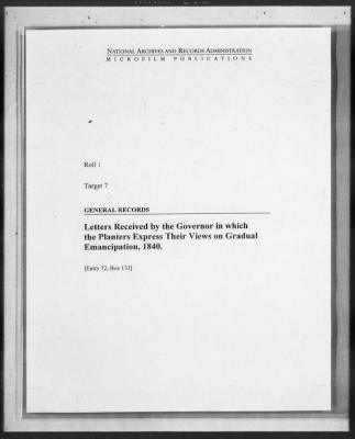Thumbnail for General Records > Letters Received By The Governor In Which The Planters Express Their Views On Gradual Emancipation, 1840
