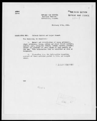 American Section > Correspondence and reports relating to the Allied Munitions Program