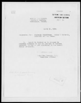 Thumbnail for American Section > Correspondence and reports relating to the Allied Munitions Program