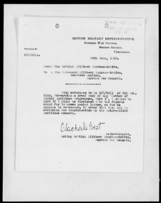 American Section > Correspondence and reports relating to the Allied Munitions Program