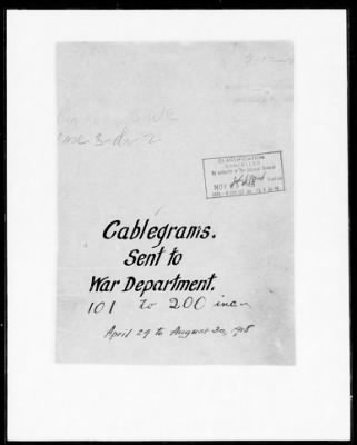 Thumbnail for American Section > Cablegrams sent to the War Department