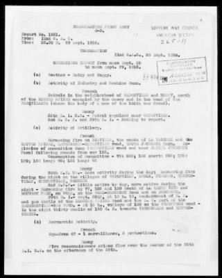 American Section > Daily operations reports of the II Colonial Corps, French Army