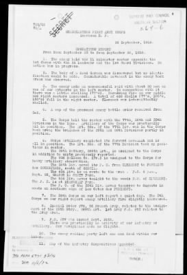 American Section > Daily operations reports of the I Corps