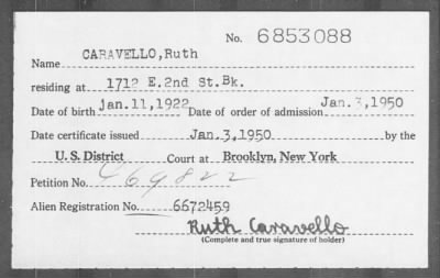 1950 > CARAVELLO, Ruth