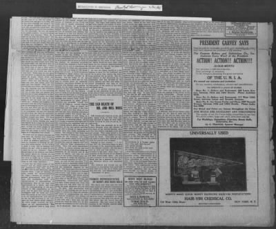 Thumbnail for 251-300 > 261 - Capt. Hitchcock IO-NOL to MID. Re: Letter from Marcus Garvey, President of Universal Negro Improvement, Assn., NY