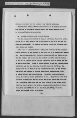 251-300 > 272 - Memo from Emmett J. Scott to Genl. E.L. Munson, Chief, Morale Branch. Re: Report made by colored Sgts. Cyrus W. Perry and I.H. Holmon.