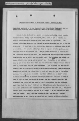 251-300 > 272 - Memo from Emmett J. Scott to Genl. E.L. Munson, Chief, Morale Branch. Re: Report made by colored Sgts. Cyrus W. Perry and I.H. Holmon.