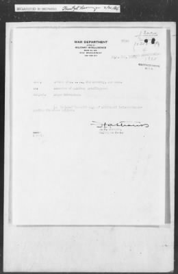 Thumbnail for 351-400 > 364 - IO-NYC to MID. Re: Maj. H.A. Strauss forwards copy of report gathered by one of Military Intelligence Allies regarding the "Negro Agitation".