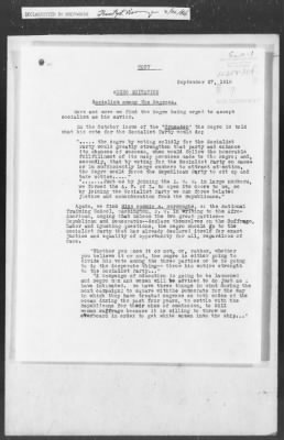 Thumbnail for 351-400 > 364 - IO-NYC to MID. Re: Maj. H.A. Strauss forwards copy of report gathered by one of Military Intelligence Allies regarding the "Negro Agitation".