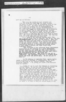 Thumbnail for 351-400 > 364 - IO-NYC to MID. Re: Maj. H.A. Strauss forwards copy of report gathered by one of Military Intelligence Allies regarding the "Negro Agitation".