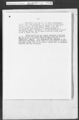 Thumbnail for 351-400 > 364 - IO-NYC to MID. Re: Maj. H.A. Strauss forwards copy of report gathered by one of Military Intelligence Allies regarding the "Negro Agitation".