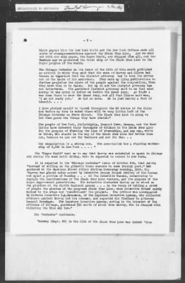 Thumbnail for 351-400 > 364 - IO-NYC to MID. Re: Maj. H.A. Strauss forwards copy of report gathered by one of Military Intelligence Allies regarding the "Negro Agitation".